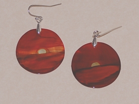Small Sunset Oyster Shell Earings