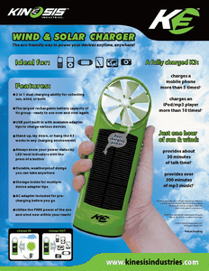 K3 Wind and Solar Charger 
